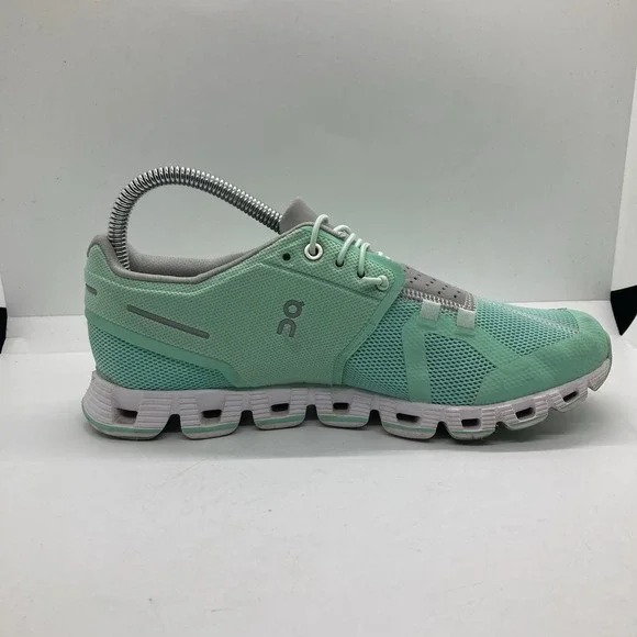 Womens On Cloud Cloud 5 Womens 7 Glacier Grey Meadow Green Running Sneakers Shoe - Picture 5 of 12